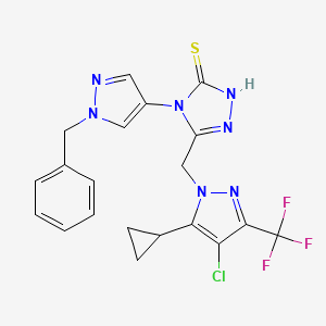 4-(1-benzyl-1H-pyrazol-4-yl)-5-{[4-chloro-5-cyclopropyl-3-(trifluoromethyl)-1H-pyrazol-1-yl]methyl}-4H-1,2,4-triazole-3-thiol