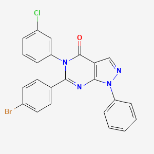 molecular formula C23H14BrClN4O B4743450 6-(4-bromophenyl)-5-(3-chlorophenyl)-1-phenyl-1,5-dihydro-4H-pyrazolo[3,4-d]pyrimidin-4-one 