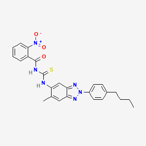 molecular formula C25H24N6O3S B4743465 N-({[2-(4-butylphenyl)-6-methyl-2H-1,2,3-benzotriazol-5-yl]amino}carbonothioyl)-2-nitrobenzamide 