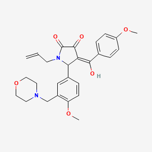 molecular formula C27H30N2O6 B4743522 1-allyl-3-hydroxy-4-(4-methoxybenzoyl)-5-[4-methoxy-3-(4-morpholinylmethyl)phenyl]-1,5-dihydro-2H-pyrrol-2-one 