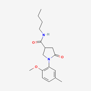 molecular formula C17H24N2O3 B4743537 N-butyl-1-(2-methoxy-5-methylphenyl)-5-oxo-3-pyrrolidinecarboxamide 