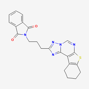 molecular formula C22H19N5O2S B4743563 2-[3-(8,9,10,11-tetrahydro[1]benzothieno[3,2-e][1,2,4]triazolo[1,5-c]pyrimidin-2-yl)propyl]-1H-isoindole-1,3(2H)-dione 