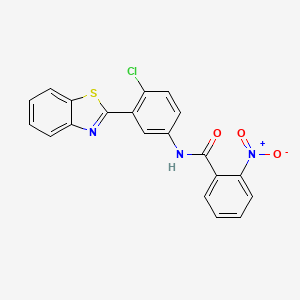 molecular formula C20H12ClN3O3S B4743576 N-[3-(1,3-benzothiazol-2-yl)-4-chlorophenyl]-2-nitrobenzamide 