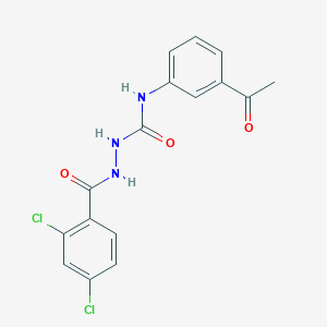 molecular formula C16H13Cl2N3O3 B4743598 N-(3-acetylphenyl)-2-(2,4-dichlorobenzoyl)hydrazinecarboxamide 