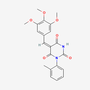 molecular formula C21H20N2O6 B4743637 1-(2-methylphenyl)-5-(3,4,5-trimethoxybenzylidene)-2,4,6(1H,3H,5H)-pyrimidinetrione 