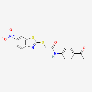 N-(4-acetylphenyl)-2-[(6-nitro-1,3-benzothiazol-2-yl)thio]acetamide