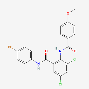 molecular formula C21H15BrCl2N2O3 B4743649 N-(4-bromophenyl)-3,5-dichloro-2-[(4-methoxybenzoyl)amino]benzamide 