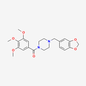 molecular formula C22H26N2O6 B4743661 1-(1,3-benzodioxol-5-ylmethyl)-4-(3,4,5-trimethoxybenzoyl)piperazine 