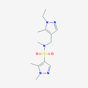 molecular formula C13H21N5O2S B4743677 N-[(1-ethyl-5-methyl-1H-pyrazol-4-yl)methyl]-N,1,5-trimethyl-1H-pyrazole-4-sulfonamide 