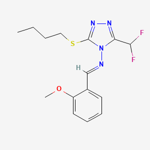 3-(butylthio)-5-(difluoromethyl)-N-(2-methoxybenzylidene)-4H-1,2,4-triazol-4-amine