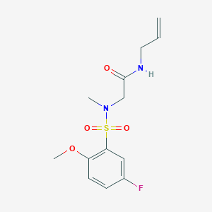 molecular formula C13H17FN2O4S B4743691 N~1~-allyl-N~2~-[(5-fluoro-2-methoxyphenyl)sulfonyl]-N~2~-methylglycinamide 