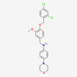 molecular formula C25H26Cl2N2O3 B4743696 N-{4-[(2,4-dichlorobenzyl)oxy]-3-methoxybenzyl}-4-(4-morpholinyl)aniline 