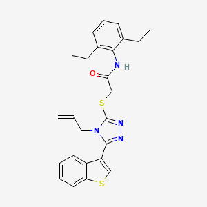 molecular formula C25H26N4OS2 B4743717 2-{[4-allyl-5-(1-benzothien-3-yl)-4H-1,2,4-triazol-3-yl]thio}-N-(2,6-diethylphenyl)acetamide 