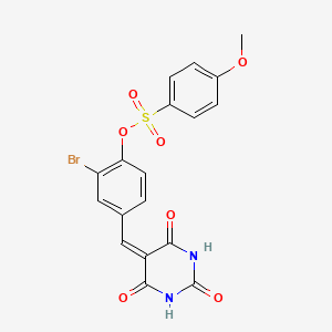 2-bromo-4-[(2,4,6-trioxotetrahydro-5(2H)-pyrimidinylidene)methyl]phenyl 4-methoxybenzenesulfonate