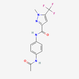 molecular formula C14H13F3N4O2 B4743749 N-[4-(acetylamino)phenyl]-1-methyl-5-(trifluoromethyl)-1H-pyrazole-3-carboxamide 