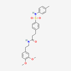 molecular formula C26H30N2O5S B4743807 N-[2-(3,4-dimethoxyphenyl)ethyl]-3-(4-{[(4-methylphenyl)amino]sulfonyl}phenyl)propanamide 