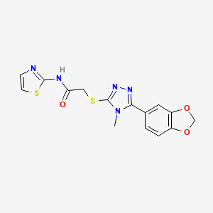 2-{[5-(1,3-benzodioxol-5-yl)-4-methyl-4H-1,2,4-triazol-3-yl]thio}-N-1,3-thiazol-2-ylacetamide