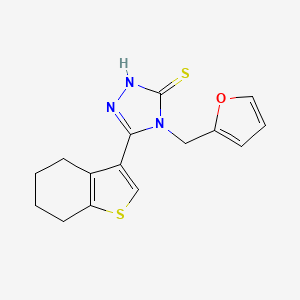 molecular formula C15H15N3OS2 B4743822 4-(2-furylmethyl)-5-(4,5,6,7-tetrahydro-1-benzothien-3-yl)-4H-1,2,4-triazole-3-thiol 