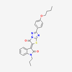 3-[2-(4-butoxyphenyl)-6-oxo[1,3]thiazolo[3,2-b][1,2,4]triazol-5(6H)-ylidene]-1-propyl-1,3-dihydro-2H-indol-2-one