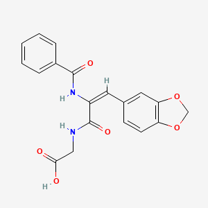 molecular formula C19H16N2O6 B4743840 N-[3-(1,3-benzodioxol-5-yl)-2-(benzoylamino)acryloyl]glycine 