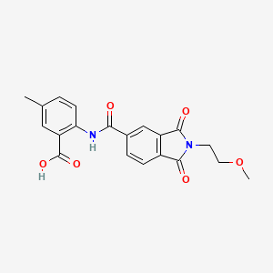 molecular formula C20H18N2O6 B4743872 2-({[2-(2-methoxyethyl)-1,3-dioxo-2,3-dihydro-1H-isoindol-5-yl]carbonyl}amino)-5-methylbenzoic acid 