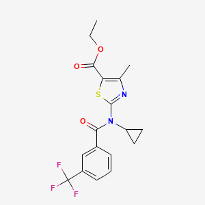 molecular formula C18H17F3N2O3S B4743901 ethyl 2-{cyclopropyl[3-(trifluoromethyl)benzoyl]amino}-4-methyl-1,3-thiazole-5-carboxylate 