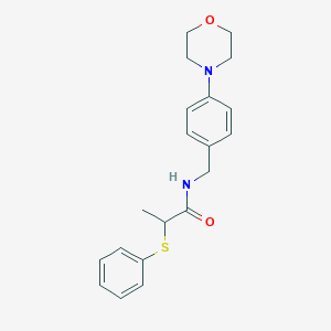 molecular formula C20H24N2O2S B4743938 N-[4-(4-morpholinyl)benzyl]-2-(phenylthio)propanamide 