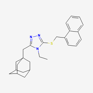 molecular formula C26H31N3S B4743963 3-(1-adamantylmethyl)-4-ethyl-5-[(1-naphthylmethyl)thio]-4H-1,2,4-triazole 