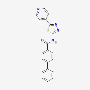 molecular formula C20H14N4OS B4743998 N-[5-(4-pyridinyl)-1,3,4-thiadiazol-2-yl]-4-biphenylcarboxamide 