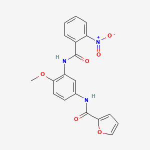 molecular formula C19H15N3O6 B4744042 N-{4-methoxy-3-[(2-nitrobenzoyl)amino]phenyl}-2-furamide 