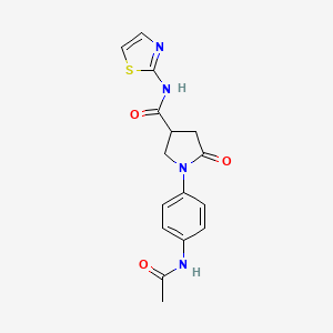 1-[4-(acetylamino)phenyl]-5-oxo-N-1,3-thiazol-2-yl-3-pyrrolidinecarboxamide