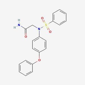 molecular formula C20H18N2O4S B4744053 N~2~-(4-苯氧基苯基)-N~2~-(苯磺酰基)甘氨酰胺 