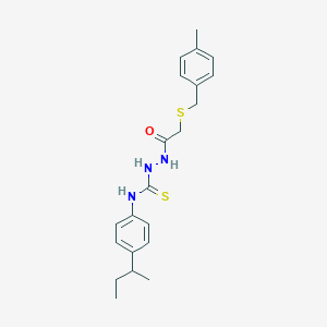 molecular formula C21H27N3OS2 B4744071 N-(4-sec-butylphenyl)-2-{[(4-methylbenzyl)thio]acetyl}hydrazinecarbothioamide 