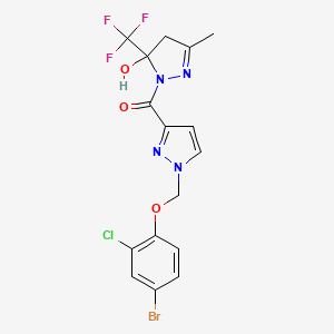 1-({1-[(4-bromo-2-chlorophenoxy)methyl]-1H-pyrazol-3-yl}carbonyl)-3-methyl-5-(trifluoromethyl)-4,5-dihydro-1H-pyrazol-5-ol