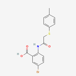 molecular formula C16H14BrNO3S B4744103 5-bromo-2-({[(4-methylphenyl)thio]acetyl}amino)benzoic acid 