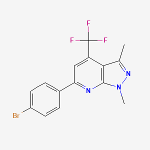 6-(4-bromophenyl)-1,3-dimethyl-4-(trifluoromethyl)-1H-pyrazolo[3,4-b]pyridine