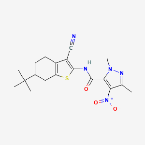 N-(6-tert-butyl-3-cyano-4,5,6,7-tetrahydro-1-benzothien-2-yl)-1,3-dimethyl-4-nitro-1H-pyrazole-5-carboxamide