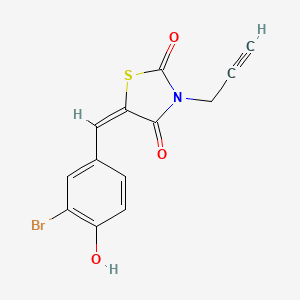 molecular formula C13H8BrNO3S B4744139 5-(3-bromo-4-hydroxybenzylidene)-3-(2-propyn-1-yl)-1,3-thiazolidine-2,4-dione 