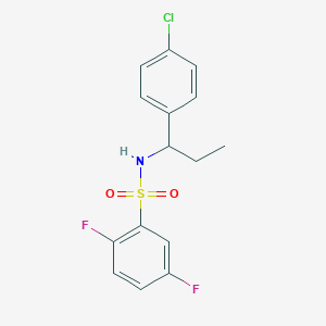 molecular formula C15H14ClF2NO2S B4744143 N-[1-(4-chlorophenyl)propyl]-2,5-difluorobenzenesulfonamide 