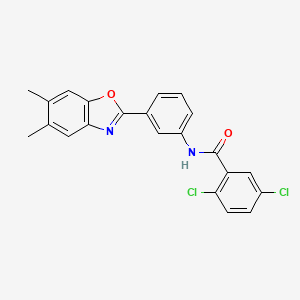 molecular formula C22H16Cl2N2O2 B4744164 2,5-dichloro-N-[3-(5,6-dimethyl-1,3-benzoxazol-2-yl)phenyl]benzamide 