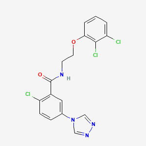 2-chloro-N-[2-(2,3-dichlorophenoxy)ethyl]-5-(4H-1,2,4-triazol-4-yl)benzamide