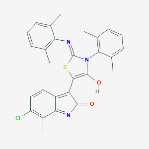 6-chloro-3-{3-(2,6-dimethylphenyl)-2-[(2,6-dimethylphenyl)imino]-4-oxo-1,3-thiazolidin-5-ylidene}-7-methyl-1,3-dihydro-2H-indol-2-one