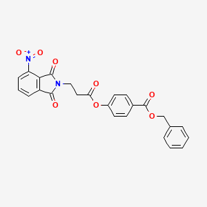 molecular formula C25H18N2O8 B4744260 benzyl 4-{[3-(4-nitro-1,3-dioxo-1,3-dihydro-2H-isoindol-2-yl)propanoyl]oxy}benzoate 