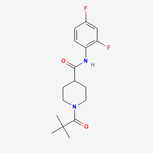 molecular formula C17H22F2N2O2 B4744295 N-(2,4-difluorophenyl)-1-(2,2-dimethylpropanoyl)-4-piperidinecarboxamide 