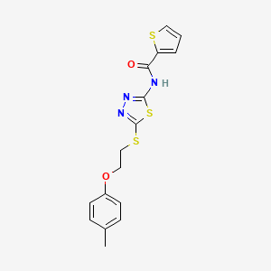 molecular formula C16H15N3O2S3 B4744311 N-(5-{[2-(4-methylphenoxy)ethyl]thio}-1,3,4-thiadiazol-2-yl)-2-thiophenecarboxamide 