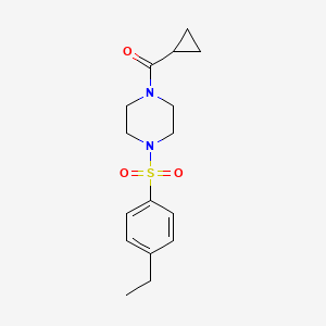 molecular formula C16H22N2O3S B4744321 1-(cyclopropylcarbonyl)-4-[(4-ethylphenyl)sulfonyl]piperazine 