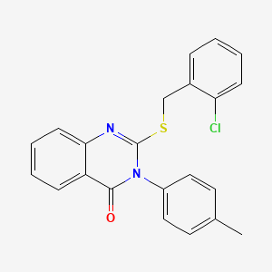 molecular formula C22H17ClN2OS B4744328 2-[(2-chlorobenzyl)thio]-3-(4-methylphenyl)-4(3H)-quinazolinone 