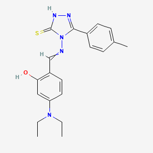 molecular formula C20H23N5OS B4744332 5-(diethylamino)-2-({[3-mercapto-5-(4-methylphenyl)-4H-1,2,4-triazol-4-yl]imino}methyl)phenol 