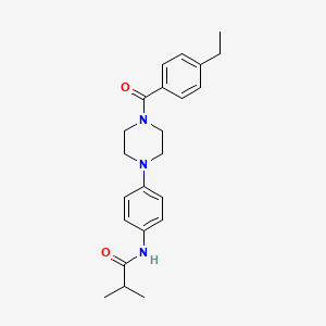 molecular formula C23H29N3O2 B4744349 N-{4-[4-(4-ethylbenzoyl)-1-piperazinyl]phenyl}-2-methylpropanamide 