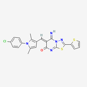 6-{[1-(4-chlorophenyl)-2,5-dimethyl-1H-pyrrol-3-yl]methylene}-5-imino-2-(2-thienyl)-5,6-dihydro-7H-[1,3,4]thiadiazolo[3,2-a]pyrimidin-7-one